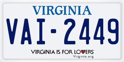 VA license plate VAI2449