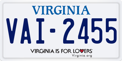 VA license plate VAI2455
