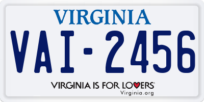 VA license plate VAI2456