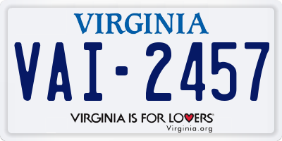 VA license plate VAI2457