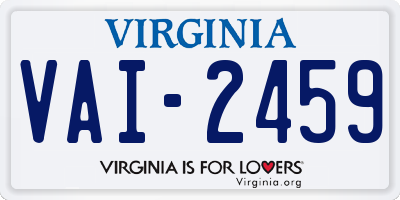 VA license plate VAI2459