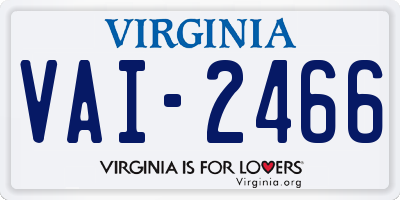 VA license plate VAI2466