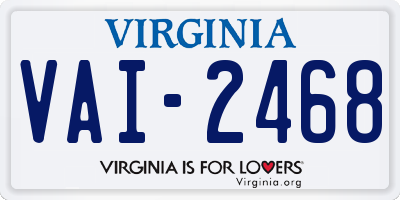 VA license plate VAI2468