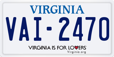 VA license plate VAI2470