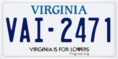 VA license plate VAI2471