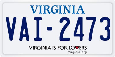 VA license plate VAI2473