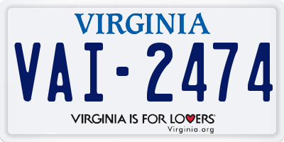 VA license plate VAI2474
