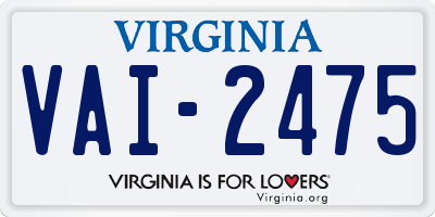 VA license plate VAI2475