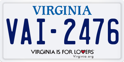 VA license plate VAI2476
