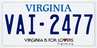 VA license plate VAI2477