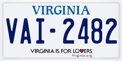 VA license plate VAI2482