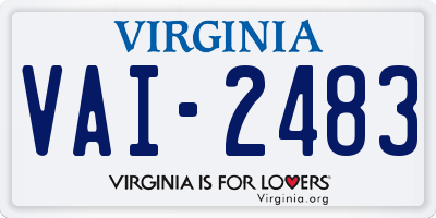 VA license plate VAI2483