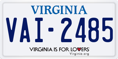 VA license plate VAI2485