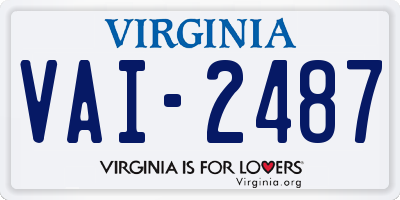 VA license plate VAI2487