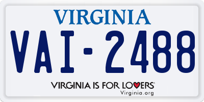 VA license plate VAI2488