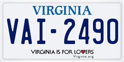 VA license plate VAI2490