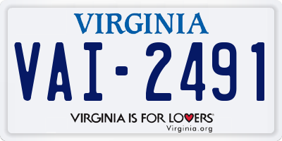 VA license plate VAI2491