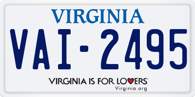 VA license plate VAI2495
