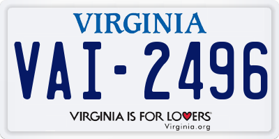 VA license plate VAI2496