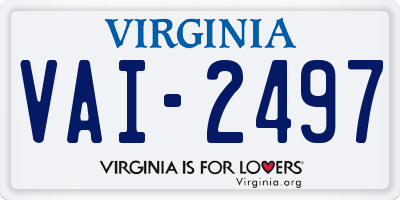 VA license plate VAI2497