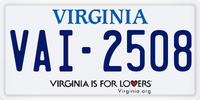 VA license plate VAI2508