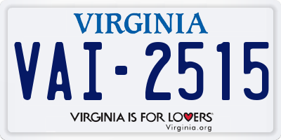VA license plate VAI2515