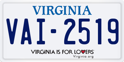 VA license plate VAI2519