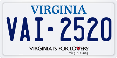 VA license plate VAI2520