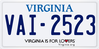 VA license plate VAI2523