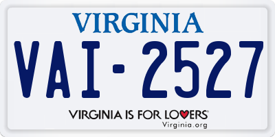 VA license plate VAI2527