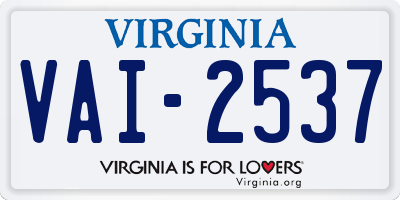 VA license plate VAI2537