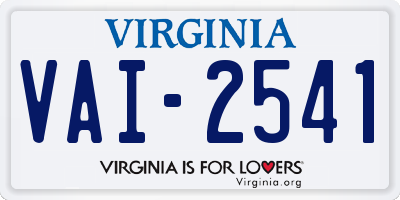 VA license plate VAI2541