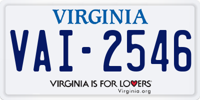 VA license plate VAI2546