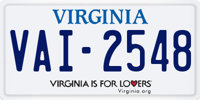 VA license plate VAI2548