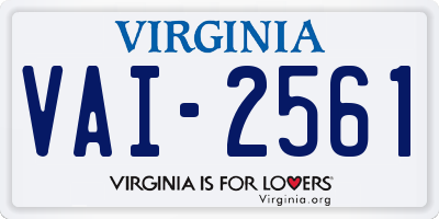 VA license plate VAI2561