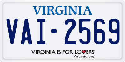 VA license plate VAI2569