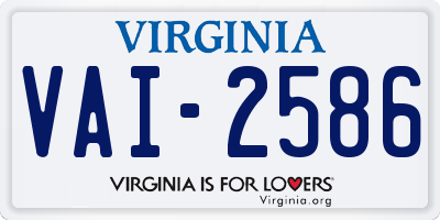 VA license plate VAI2586
