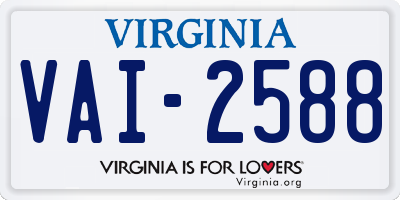VA license plate VAI2588