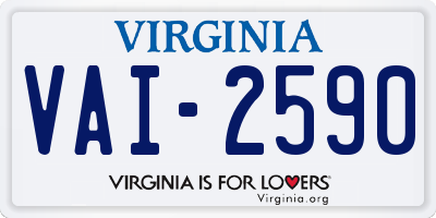 VA license plate VAI2590
