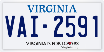 VA license plate VAI2591