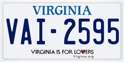 VA license plate VAI2595