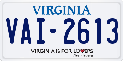 VA license plate VAI2613
