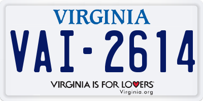 VA license plate VAI2614