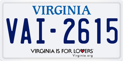 VA license plate VAI2615