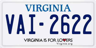 VA license plate VAI2622