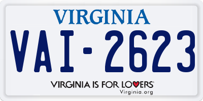 VA license plate VAI2623