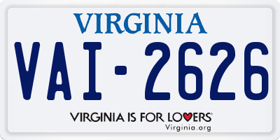 VA license plate VAI2626