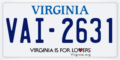 VA license plate VAI2631