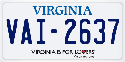 VA license plate VAI2637