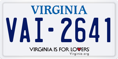 VA license plate VAI2641